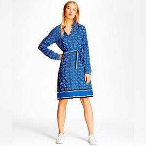 NWT Foulard Print Crepe Dress From Brooks Brothers